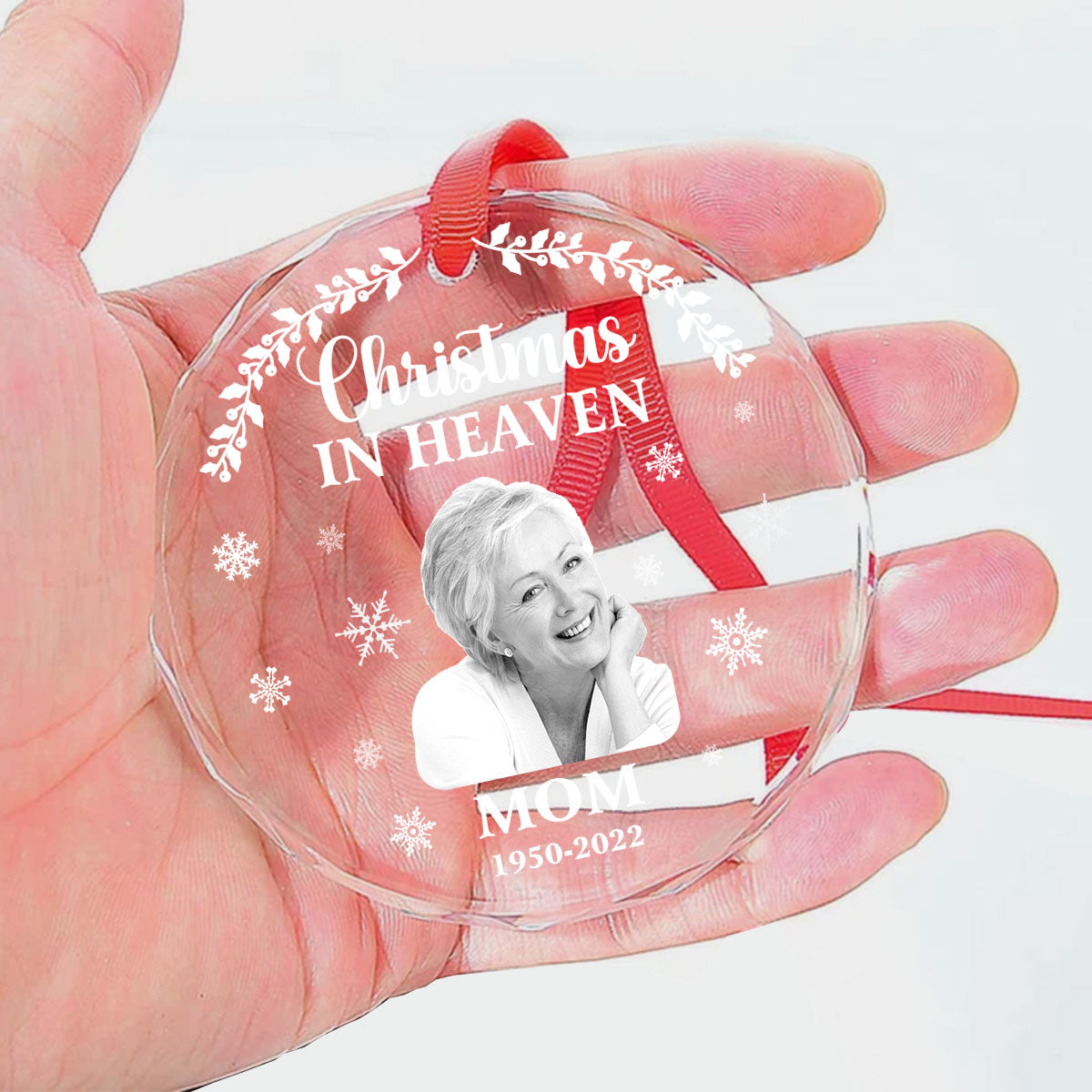 First Christmas In Heaven - Personalized Custom Glass Ornament FCURGOPLEHA2180L