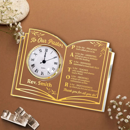 Thank You Pastor - Personalized Acrylic Desk Clock