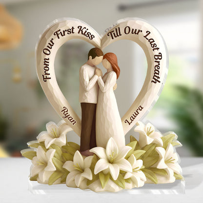 From Our First Kiss Till Our Last Breath - Personalized Custom Shaped Squared Acrylic Plaque