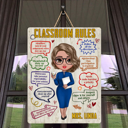 Classroom Rules - Personalized Wooden Sign