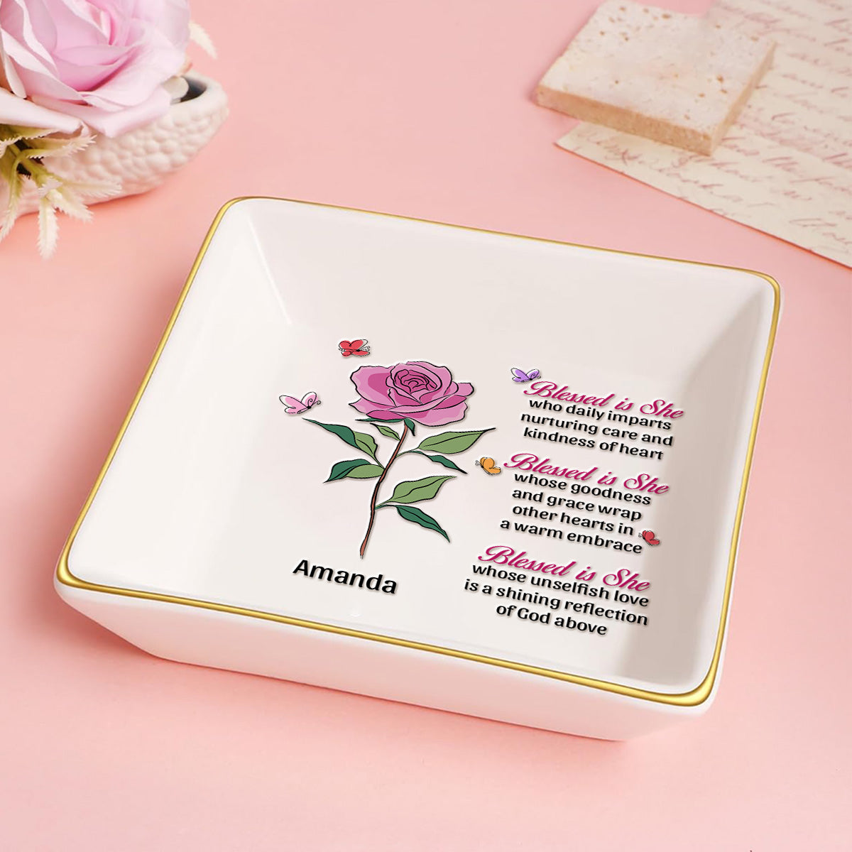 Blessed Is She - Personalized Jewelry Dish