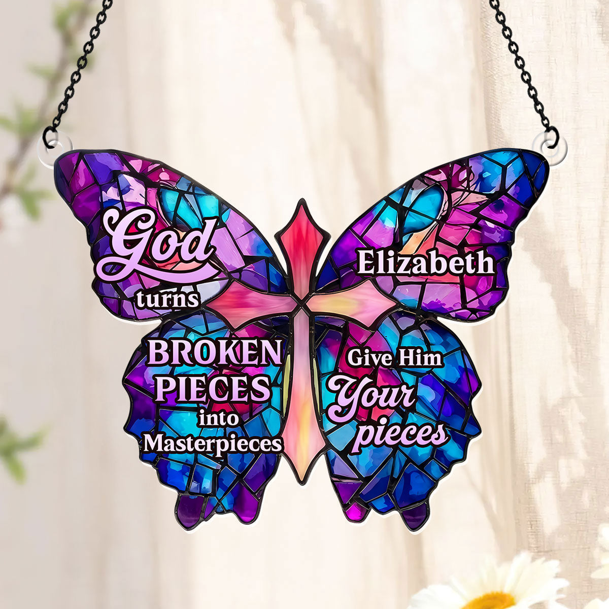 Grace Gives Me Wings - Personalized Acrylic Suncatcher