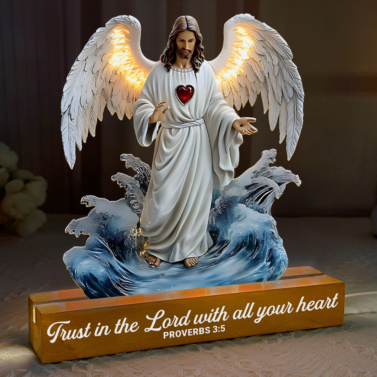 Sacred Heart Of Jesus Christ - Acrylic Plaque Night Light