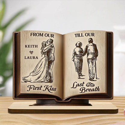 Forever Us - Personalized 2-Layer Wood Plaque With Flat Base