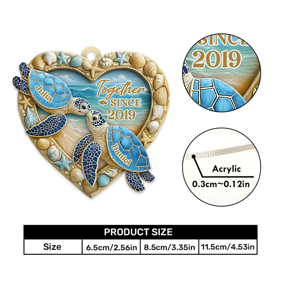 Sea Of Love - Personalized Car Acrylic Hanging Ornament