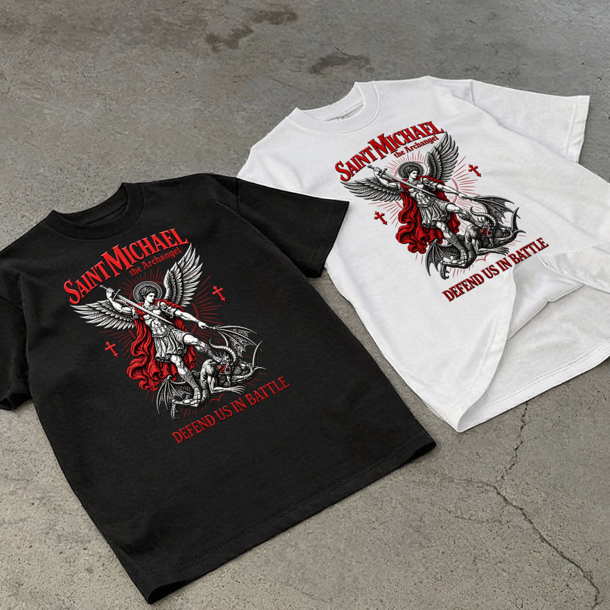 Saint Michael The Archangel Defend Us In Battle -  2D Unisex T-shirt