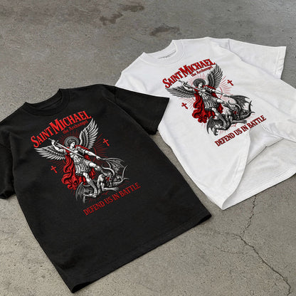 Saint Michael The Archangel Defend Us In Battle -  2D Unisex T-shirt