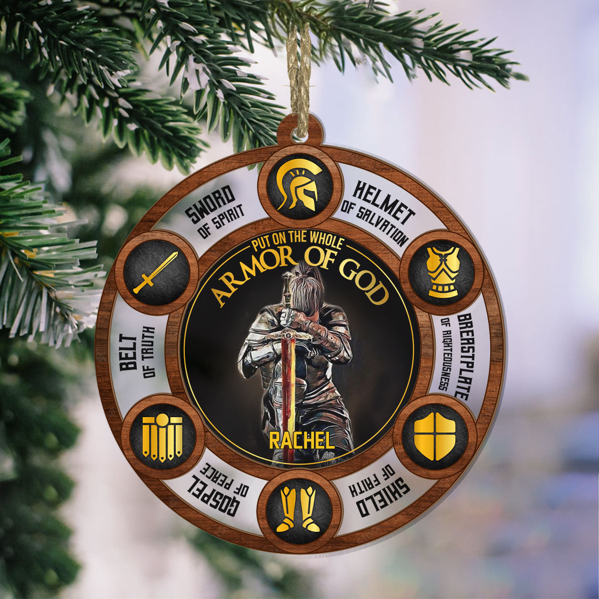 Armor of God - Personalized Wood & Acrylic Ornament FCWAOLEH1599M