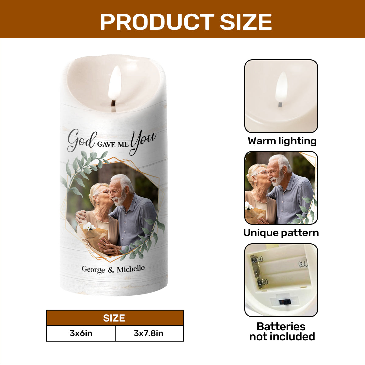 God Gave Me You - Personalized Flameless LED Candle