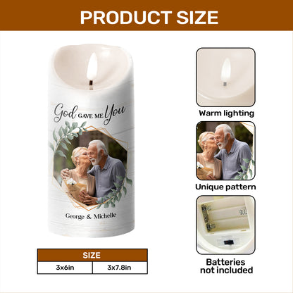 God Gave Me You - Personalized Flameless LED Candle