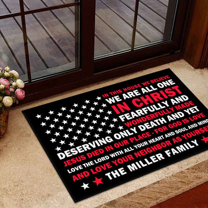 In This House We Believe - Personalized Doormat