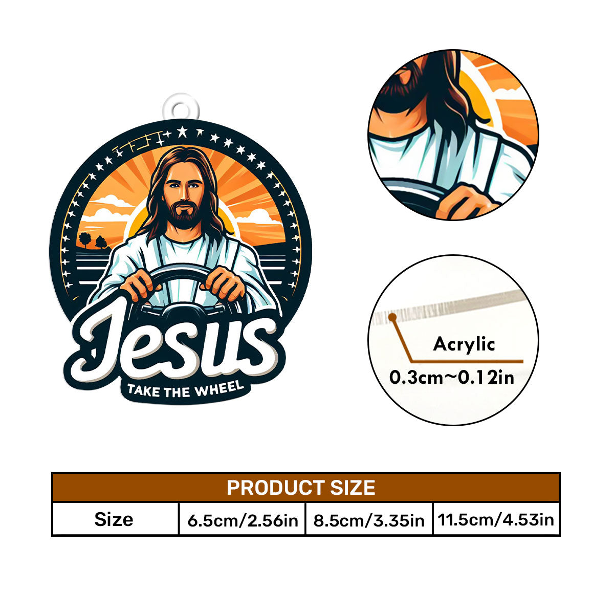 Jesus Take The Wheel - Personalized Car Acrylic Hanging Ornament