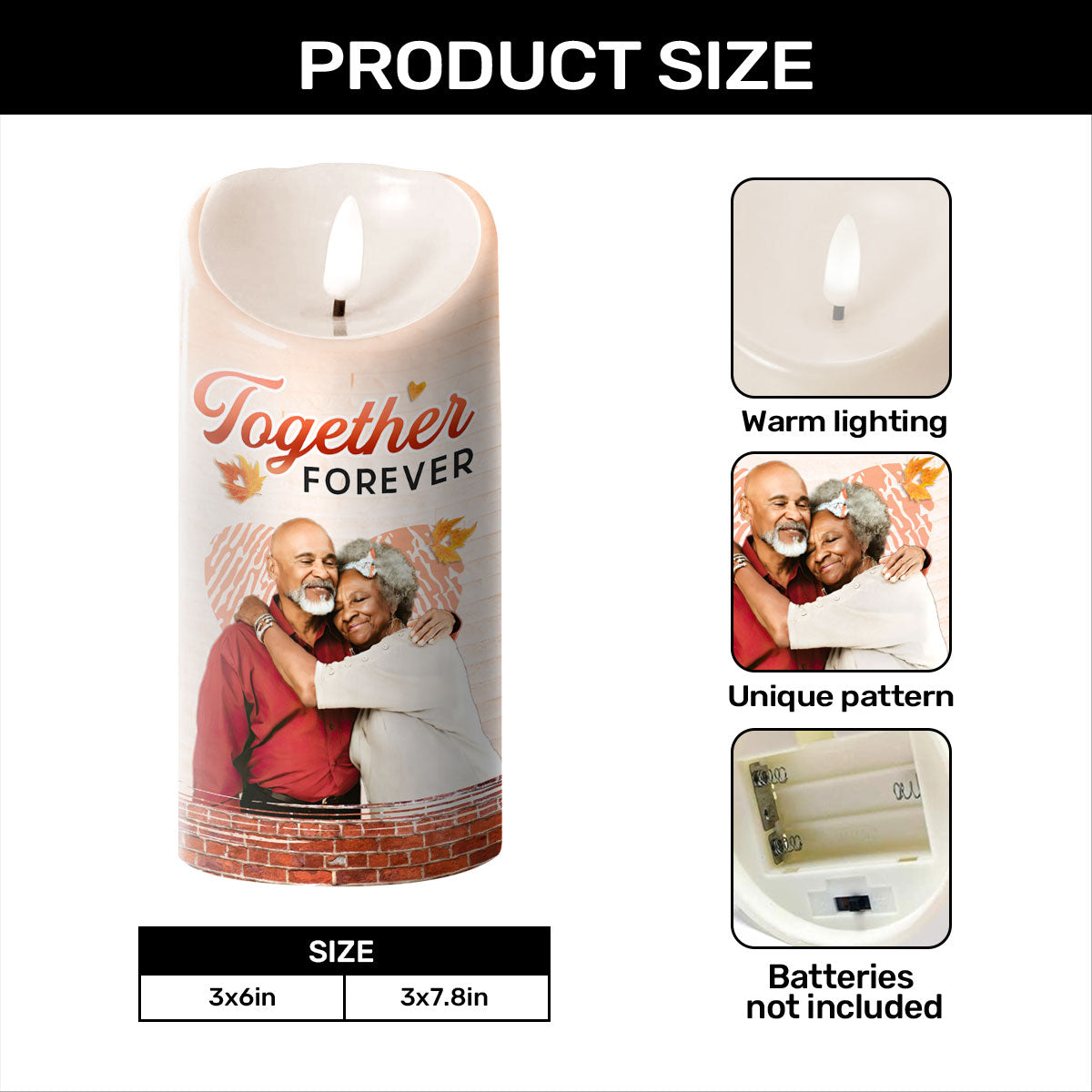 Together Forever Couple - Personalized Flameless LED Candle