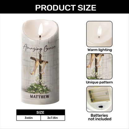 Amazing Grace - Personalized Flameless LED Candle