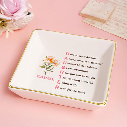 To My Daughter Message - Personalized Jewelry Dish FCJDLEHA2376M