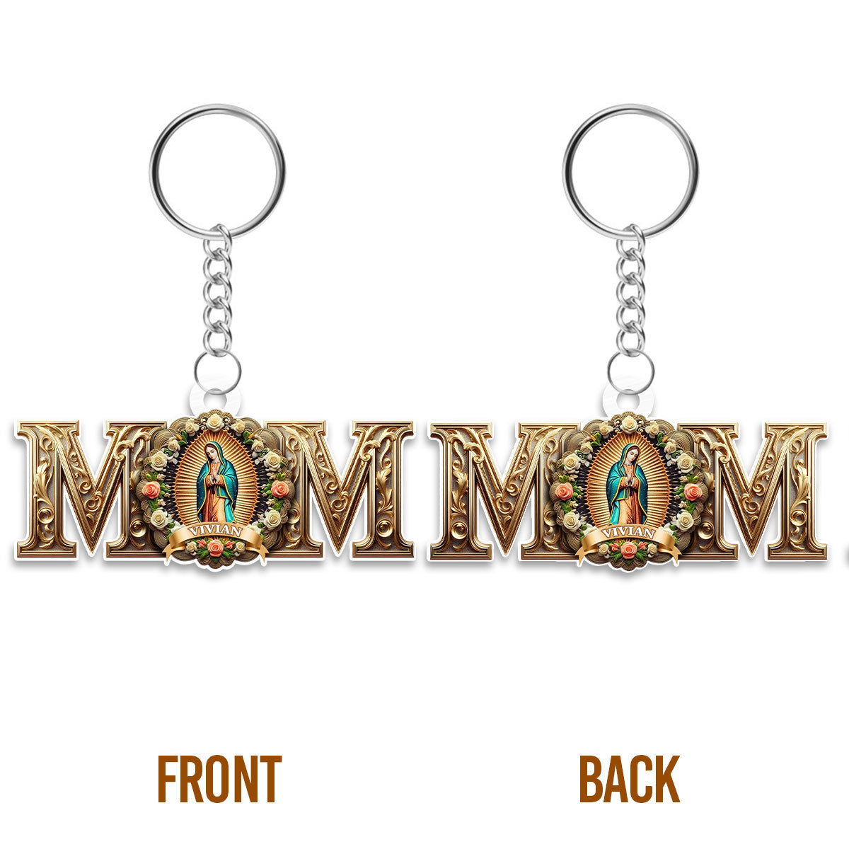 Vintage Virgin Mary Mom - Personalized Acrylic Keychain