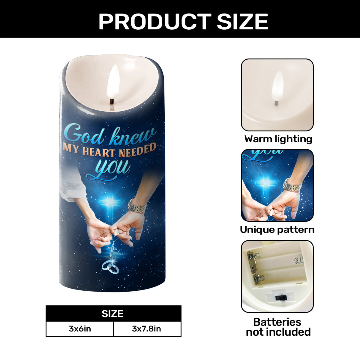 God Knew My Heart Needed You - Personalized Flameless LED Candle