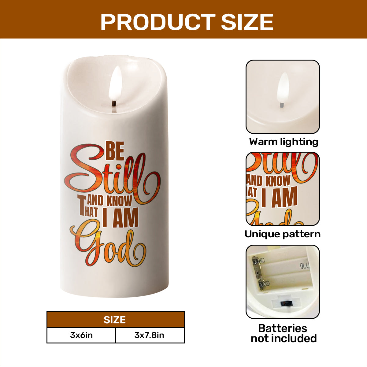 Be Still And Know That I Am God - Flameless LED Candle