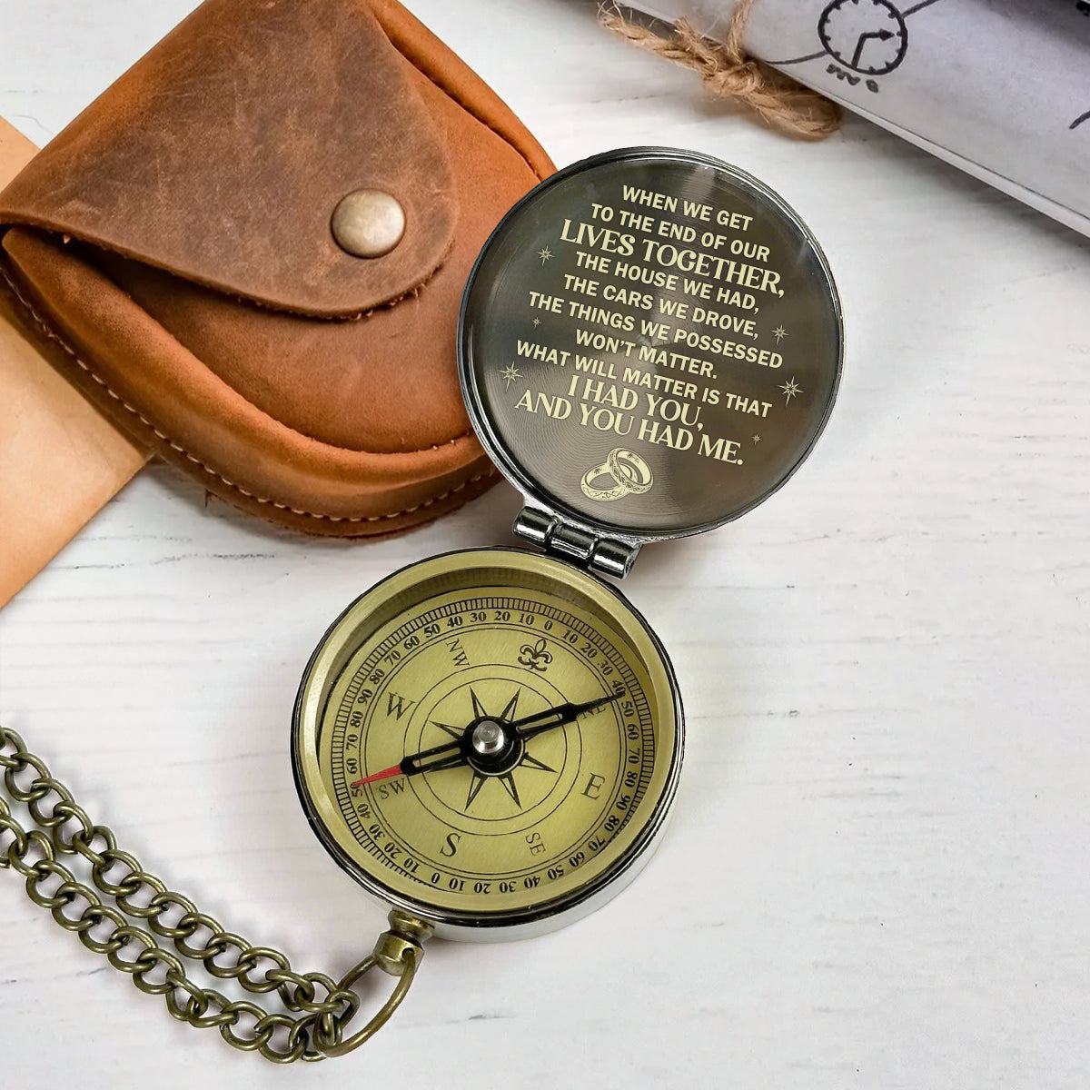 From Our First Kiss Till Our Last Breath - Personalized Compass
