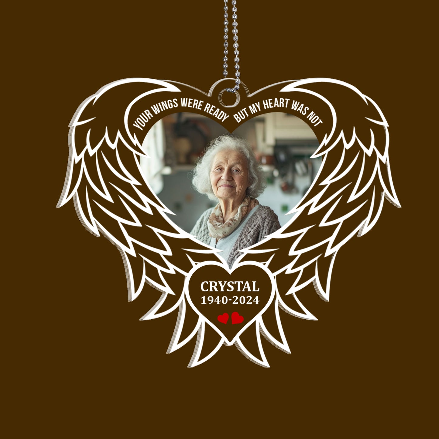 Your Wings Were Ready But My Heart Was Not - Personalized Memorial 1-Side Acrylic Ornament