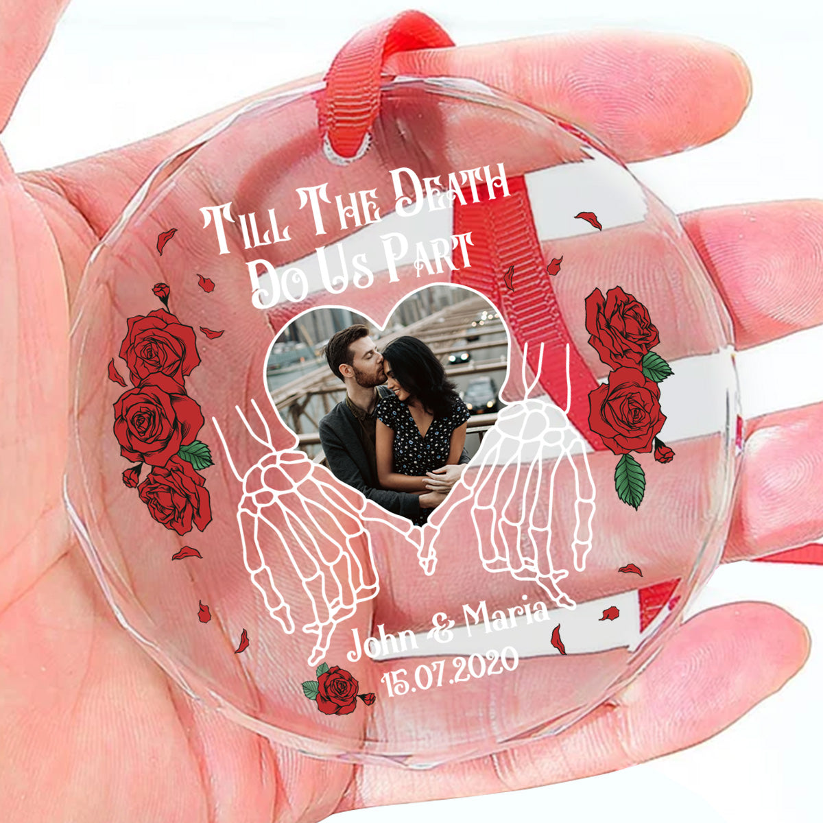 Till The Death Do Us Part - Personalized Custom Glass Ornament FCURGOPLETN2531M