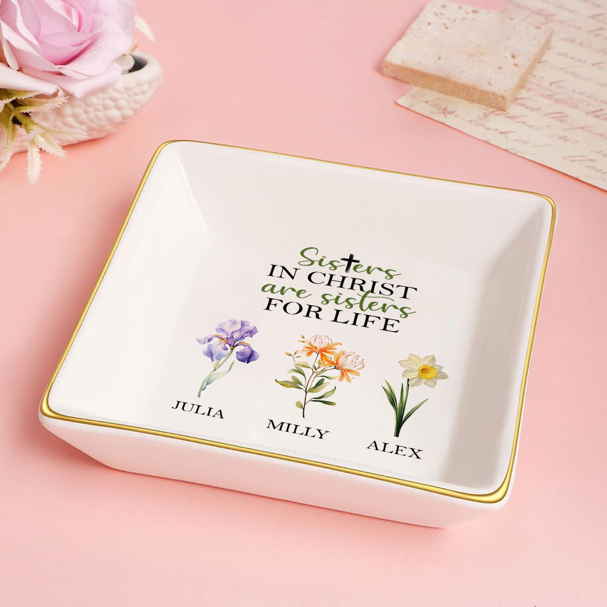 Sisters in Christ - Personalized Jewelry Dish FCJDLEHA1910M