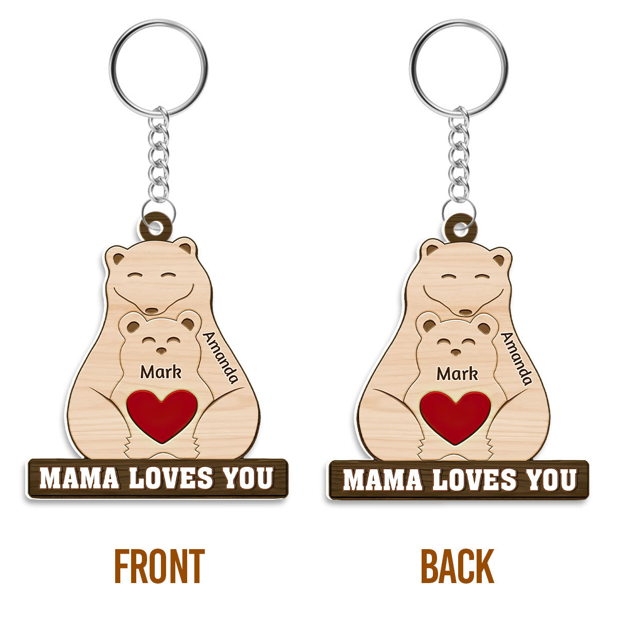 Papa Mama Love You - Personalized Acrylic Keychain