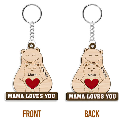 Papa Mama Love You - Personalized Acrylic Keychain