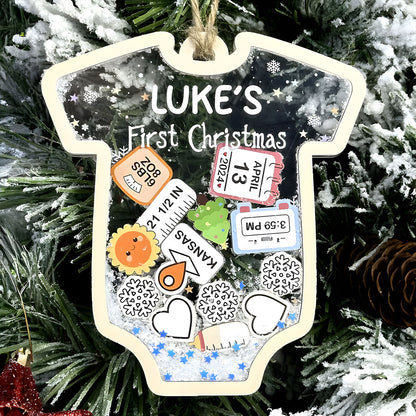 Baby 1st Christmas - Personalized 3 Layered Christmas Shaker Ornament FCCSOLEHA2160L