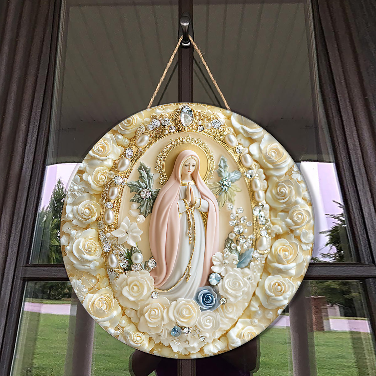 Holy Grace Virgin Mary - Wooden Sign