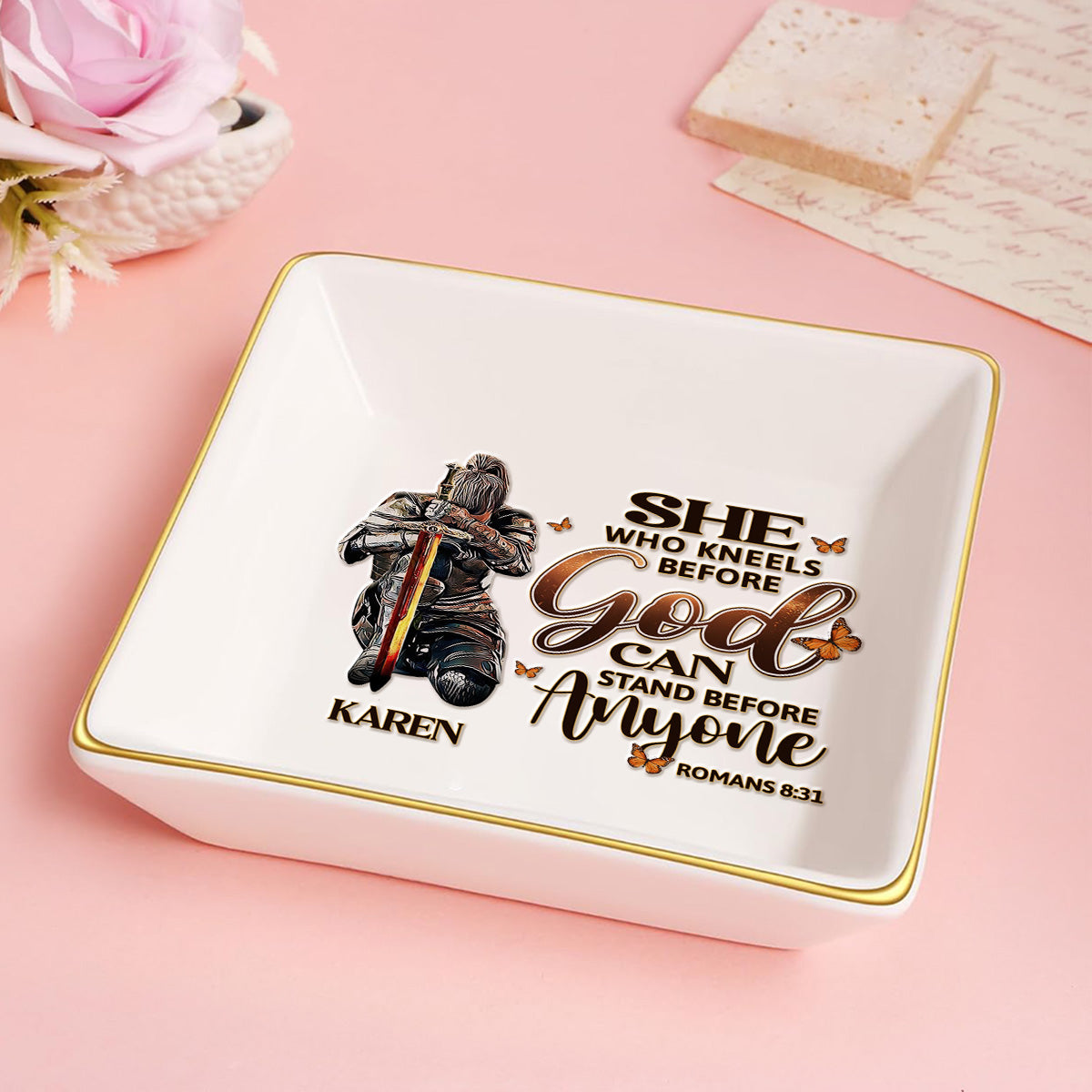 She Who Kneels Before God - Personalized Jewelry Dish