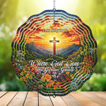 Where God Goes His Garden Grows - Personalized Wind Spinners FCWISPLEPA1769TA