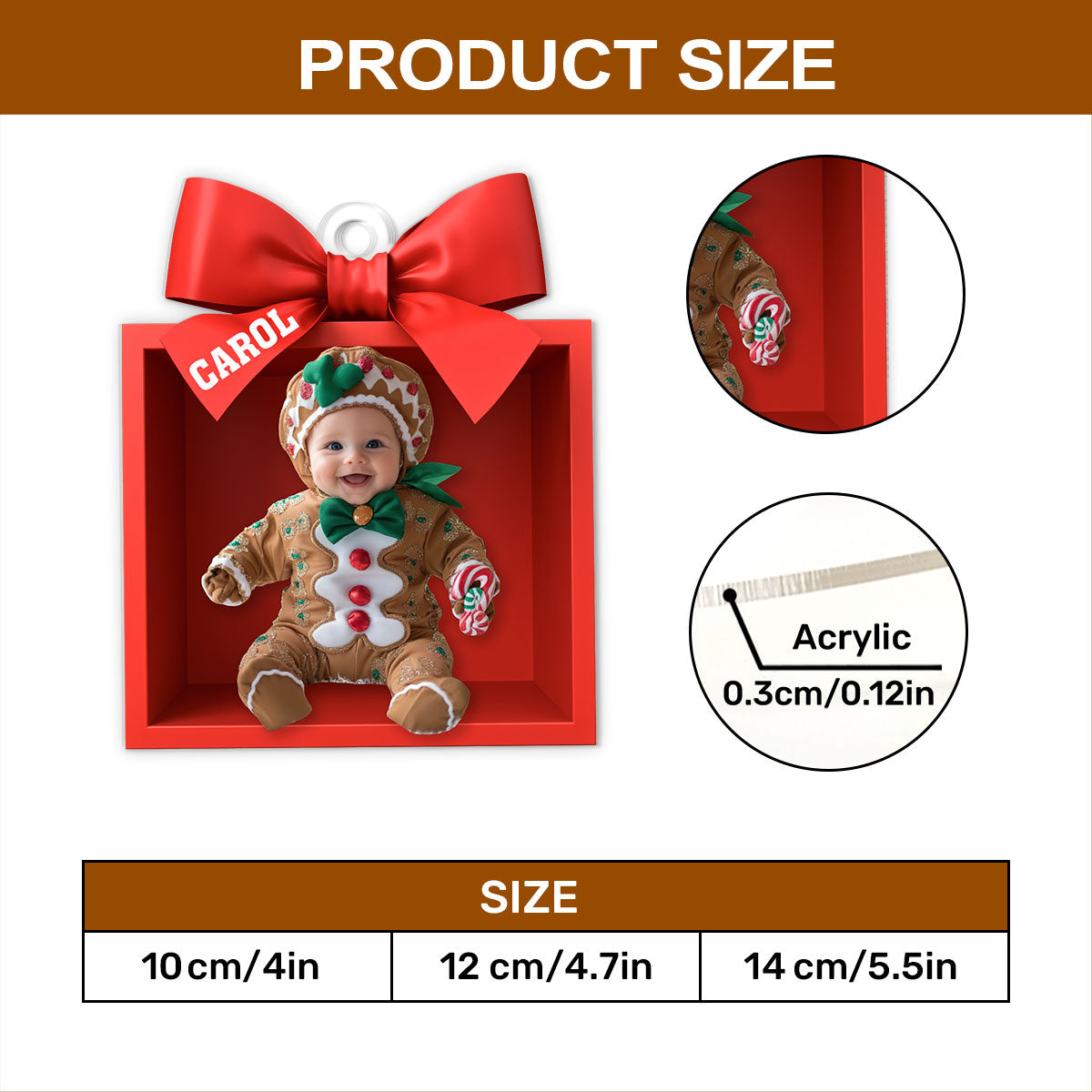 Christmas Baby - Personalized 1-Side Acrylic Ornament
