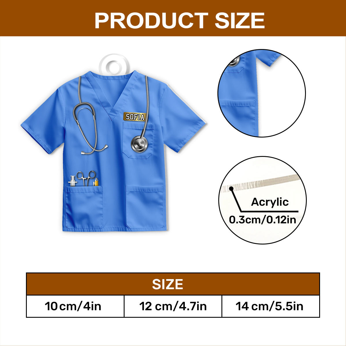 Nurse Uniform - Personalized 1-Side Acrylic Ornament FCACOLEHA2483L