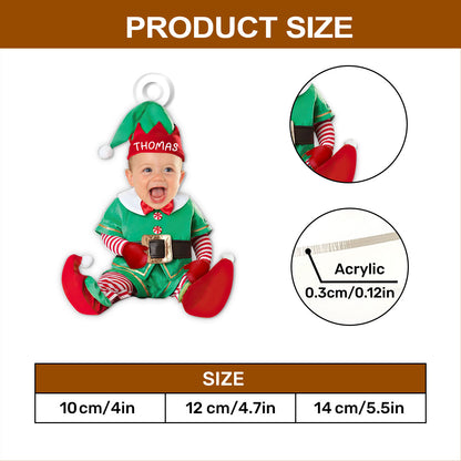 Cute Baby Elf Costume - Personalized 1-Side Acrylic Ornament FCACOLEHA2660L