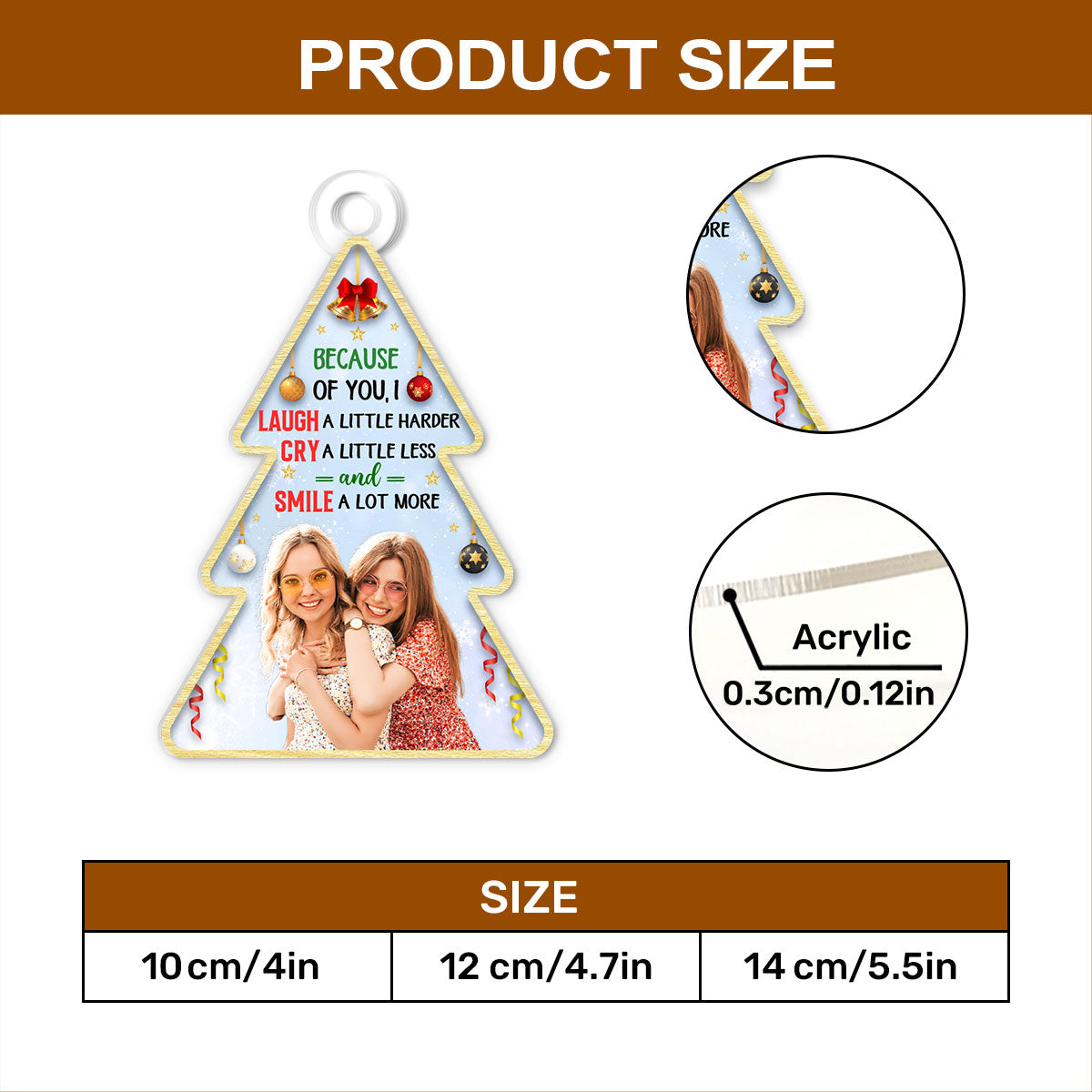 Best Friends Are The Sisters We Choose For Ourselves - Personalized 1-Side Acrylic Ornament FCACOLEHA2844D