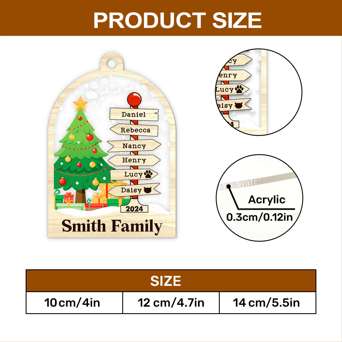 Family 2024 - Personalized 1-Side Acrylic Ornament FCACOLETN2213TA