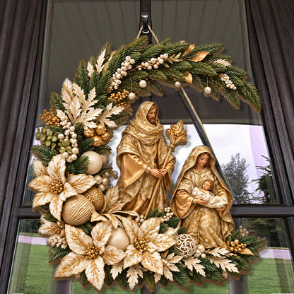 Holy Family Christmas Blessings -  Wooden Door Sign