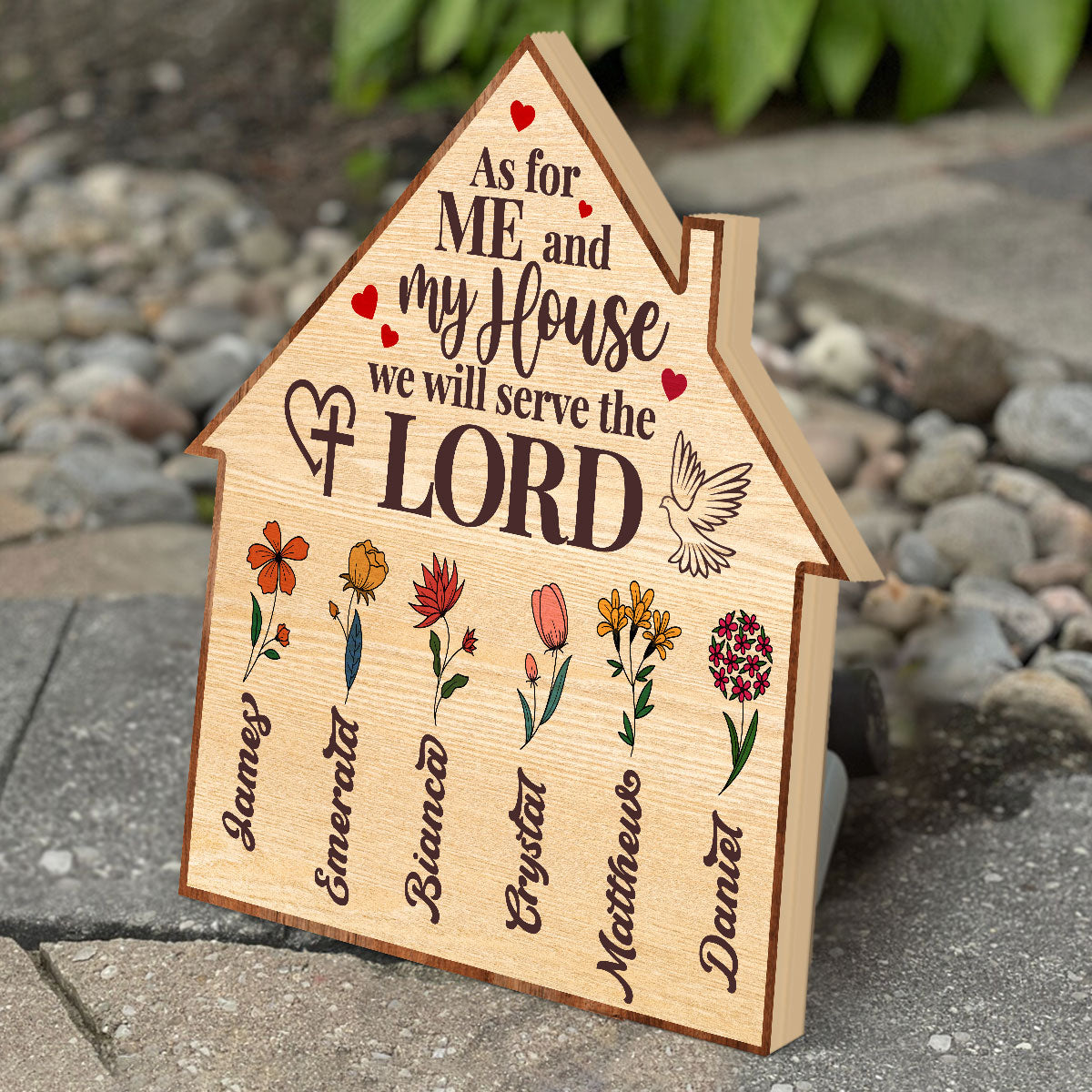 As For Me And My House We Will Serve The Lord - Personalized Wooden Sign