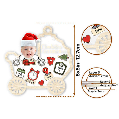 Custom Photo Baby First Christmas - Personalized 3 Layered Christmas Shaker Ornament FCCSOLETN2164M