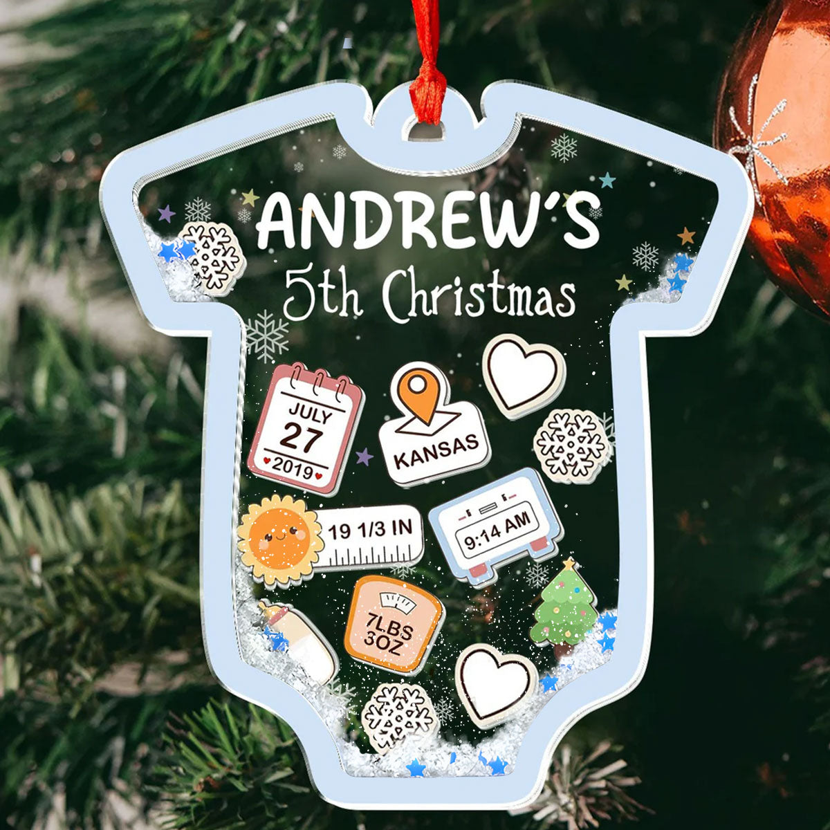 Baby 1st Christmas - Personalized 3 Layered Christmas Shaker Ornament FCCSOLEHA2160L
