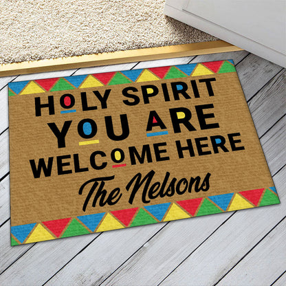 Christian Welcome Holy Spirit - Personalized Doormat