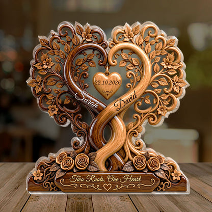 Two Roots One Heart - Personalized Custom Shaped Acrylic Plaque