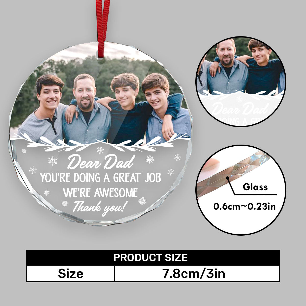 Gift For Parents Great Job We're Awesome Thank You - Personalized Custom Glass Ornament FCURGOPLEHA2866D