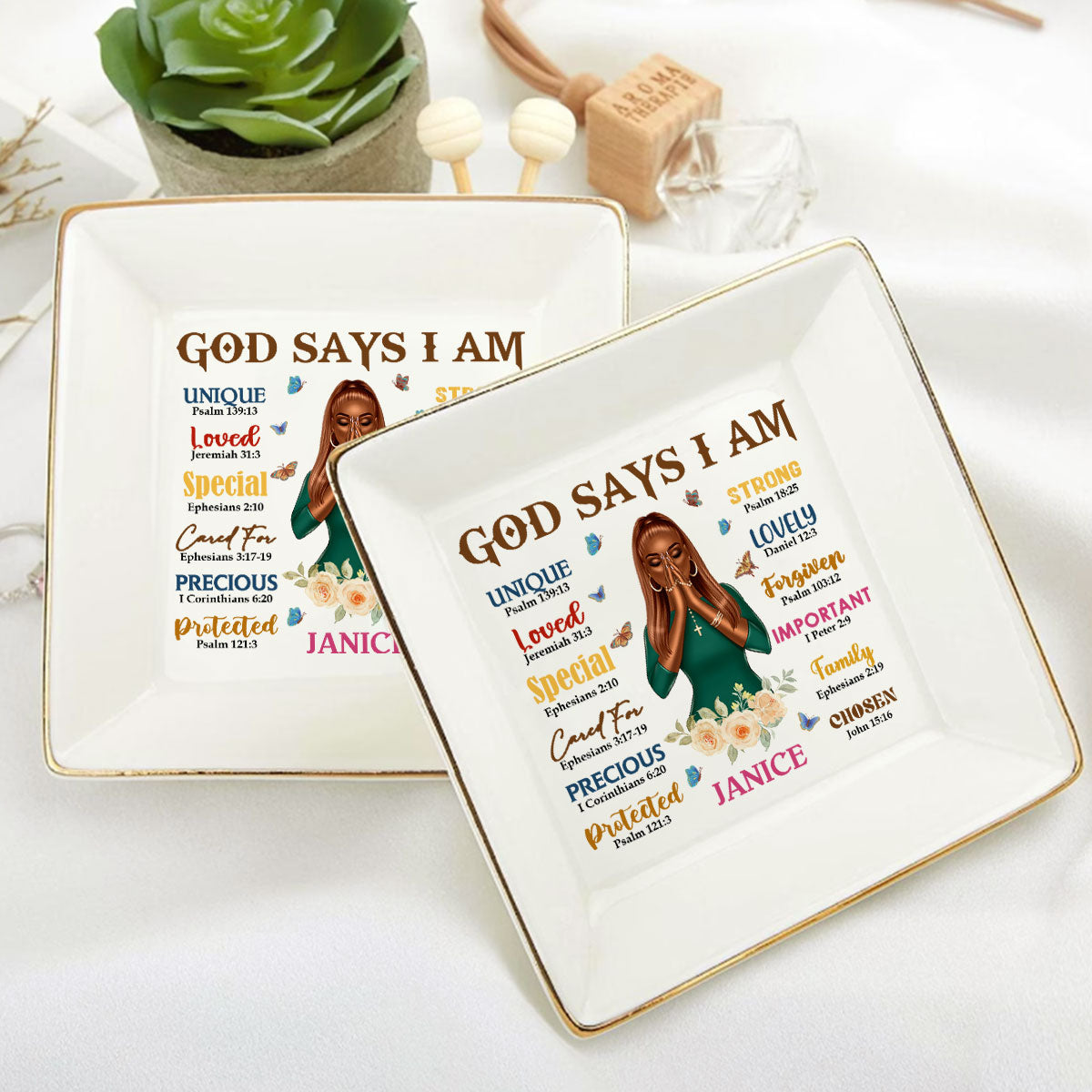 God Says I Am - Personalized Jewelry Dish FCJDLEHA1919D