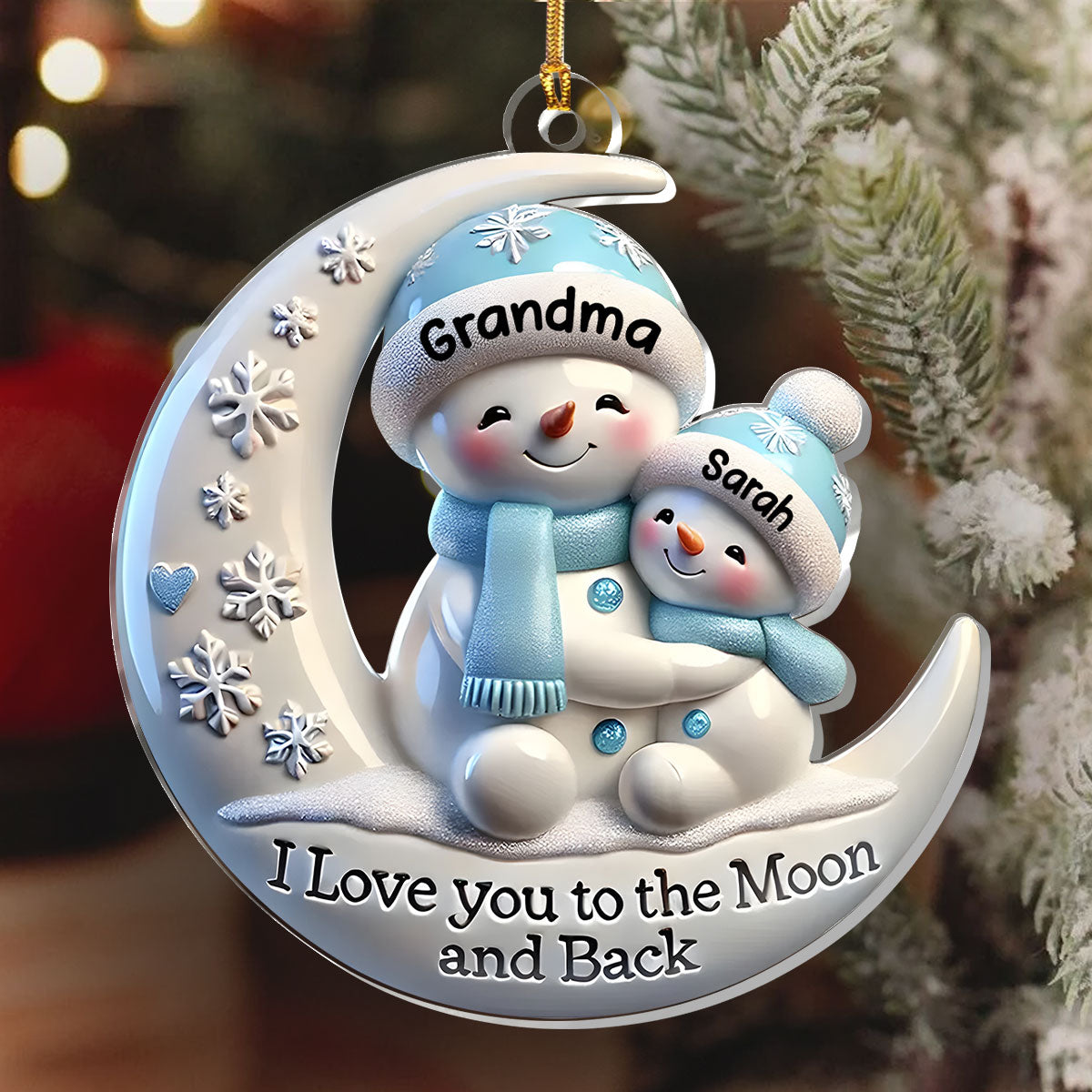 Grandma & Me Moonlight Snuggle - Personalized 1-Layer Acrylic Ornament