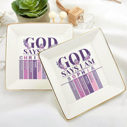 God Says I Am - Personalized Jewelry Dish FCJDNUTN1871D