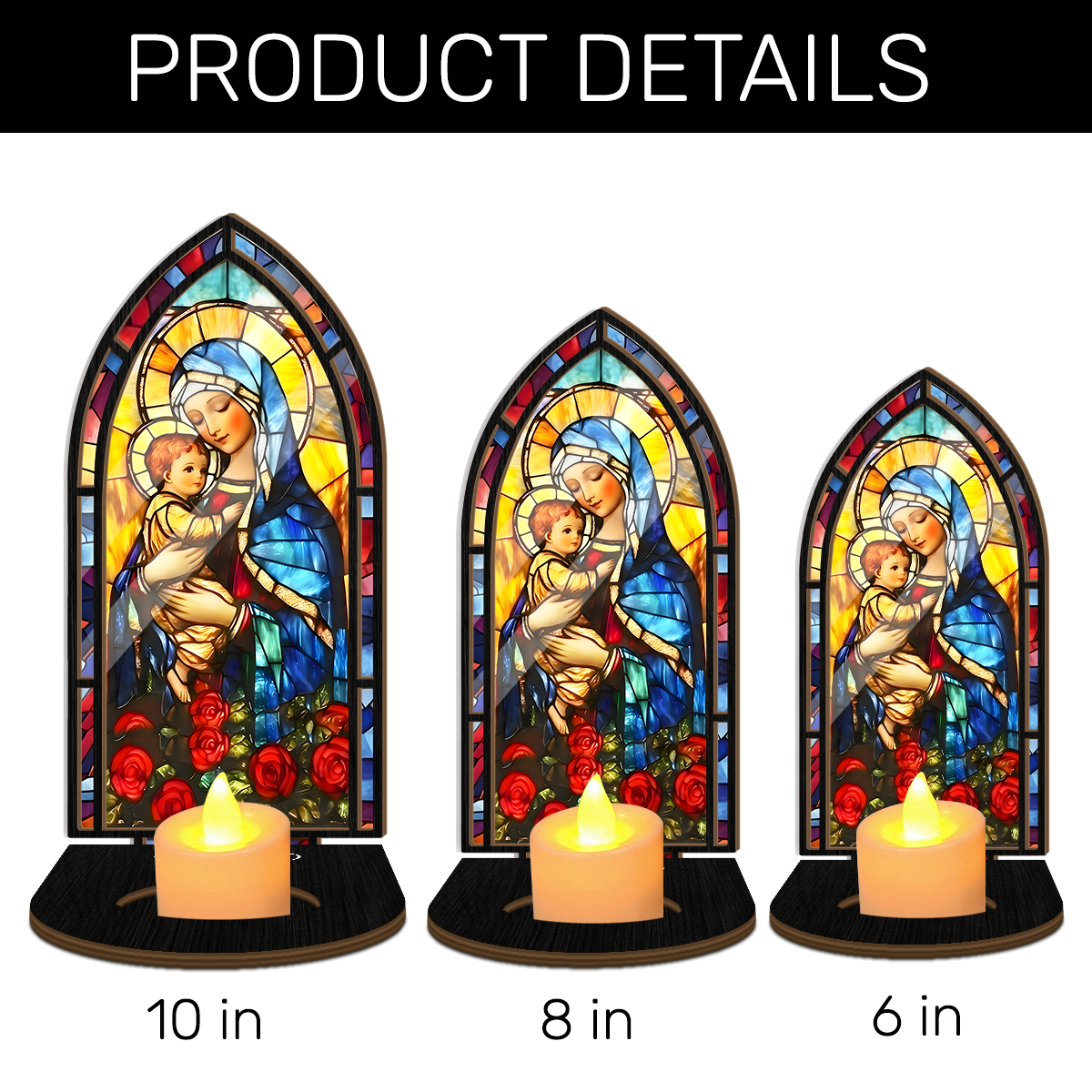 Radiant Madonna And Child - Personalized Candle Holder