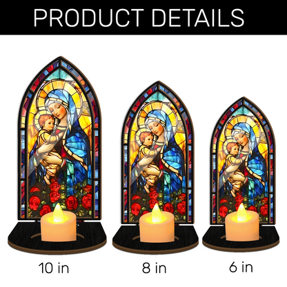 Radiant Madonna And Child - Personalized Candle Holder