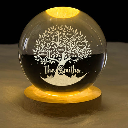 Family Tree - Personalized Crystal Ball Night Light
